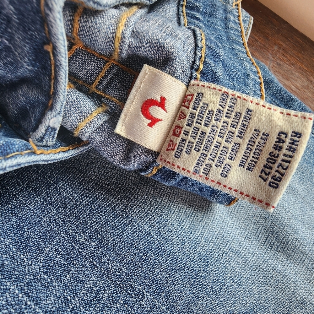VTG TRUE RELIGION JEANS WOMENS 32 TWISTED SEAM FLARE LEG LOW RISE USA Horseshoe - Picture 9 of 15